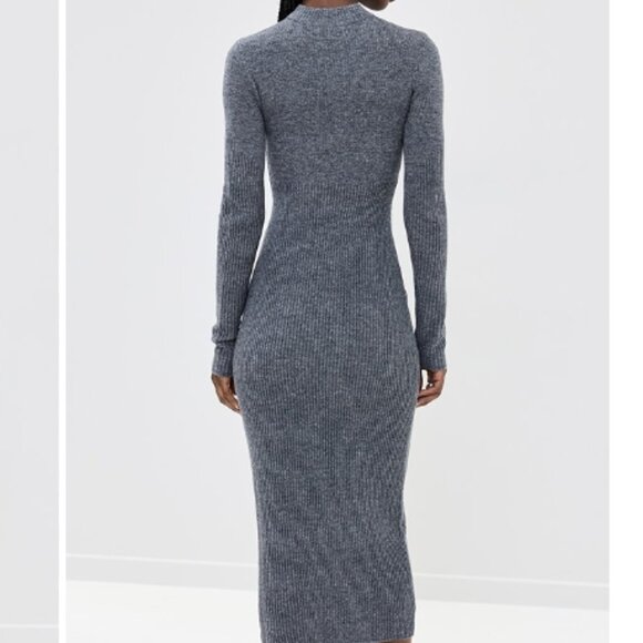 Staud Ramona Ribbed Wool-blend Sweater Knit Maxi Dress in Charcoal Grey - Picture 3 of 7